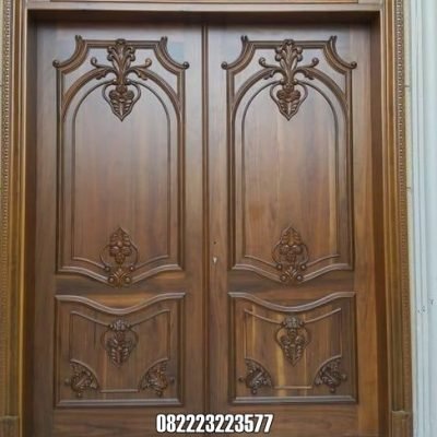 Model Pintu Jati Ukir Simple Elegan Motif Terbaru