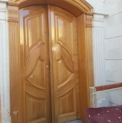 Pintu Jati Lengkung Minimalis Untuk Kusen Utama Rumah