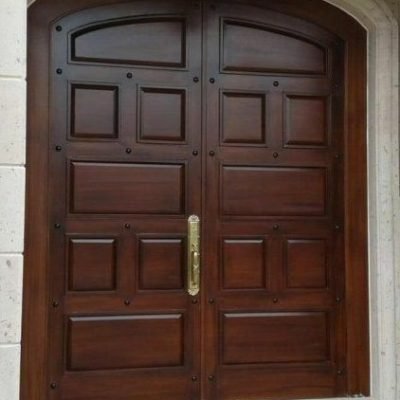 Pintu Panel Kotak Minimalis Model lengkung Kayu Jati