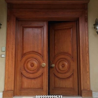 Pintu Utama Jati Minimalis Terbaru Motif Panel Lingkaran