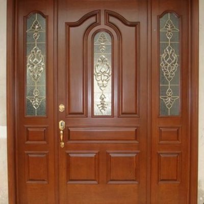 Pintu Utama Single Kombinasi Jendela Kaca Kanan Kiri