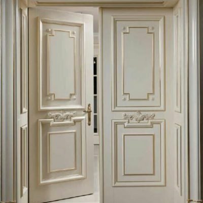Pintu Kayu Warna Putih Doff Model Minimalis Kupu Tarung