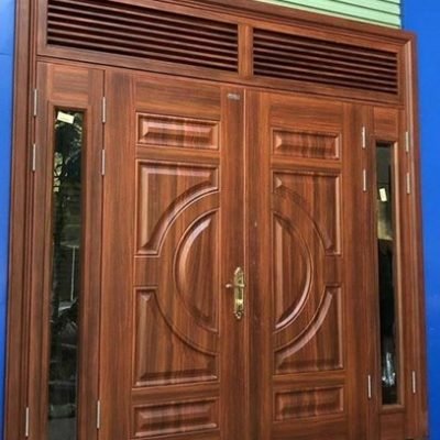Pintu Utama Depan Kayu Jati Motif Ventilasi Model Krepyak