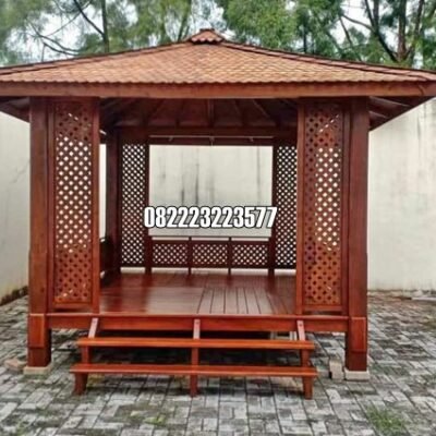 Model Gazebo Minimalis Ala Rumah Kayu Jepang